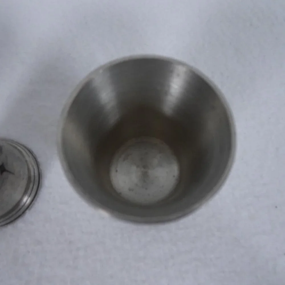 Vintage SKS ZINN 95% Pewter Embossed Shot Glass Set of 3 Cups Goblet